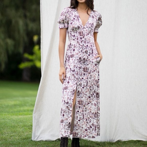 Diane Von Furstenberg Dresses & Skirts - Diane Von Furstenburg TVF Garden Flower Puff Sleeve Maxi Dress Size 6